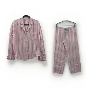 Victorias Secret Womens Medium Striped Pajama Set Y2K 90s Retro Classic Lounge